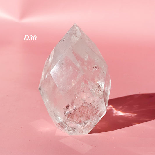 Clear Quartz Faceted Flame