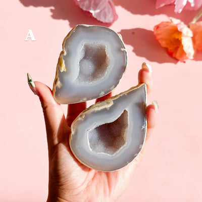 Agate Geode Pair