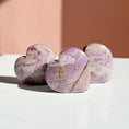 Load image into Gallery viewer, Purple Jade Standing Heart
