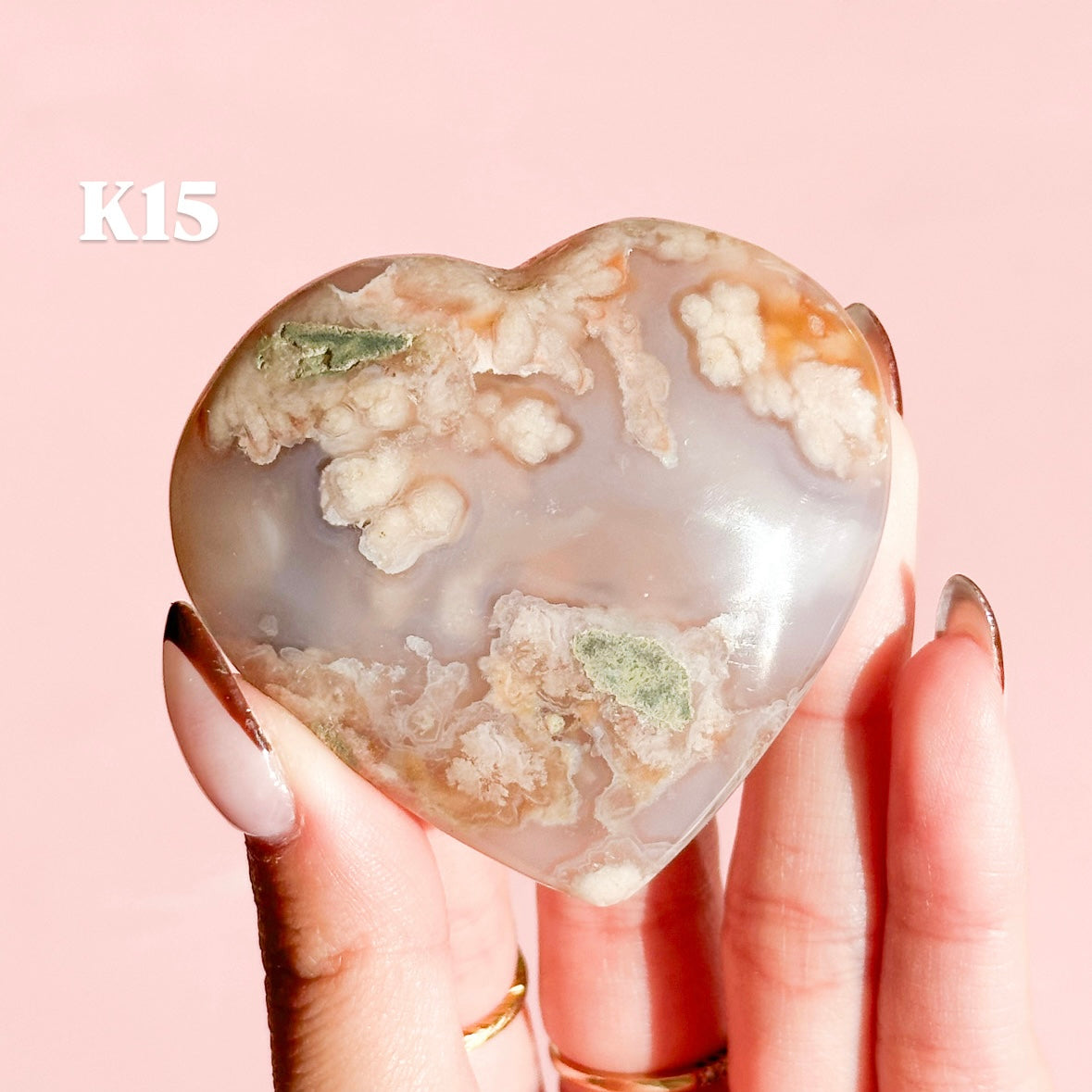 Flower Agate Heart