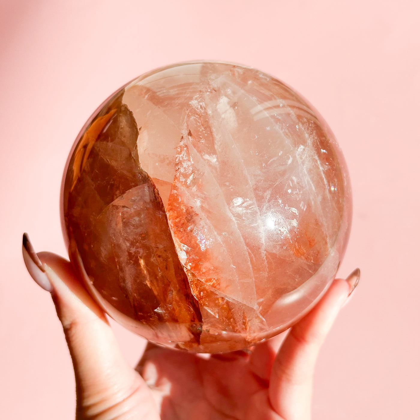 Hematoid Fire Quartz Sphere