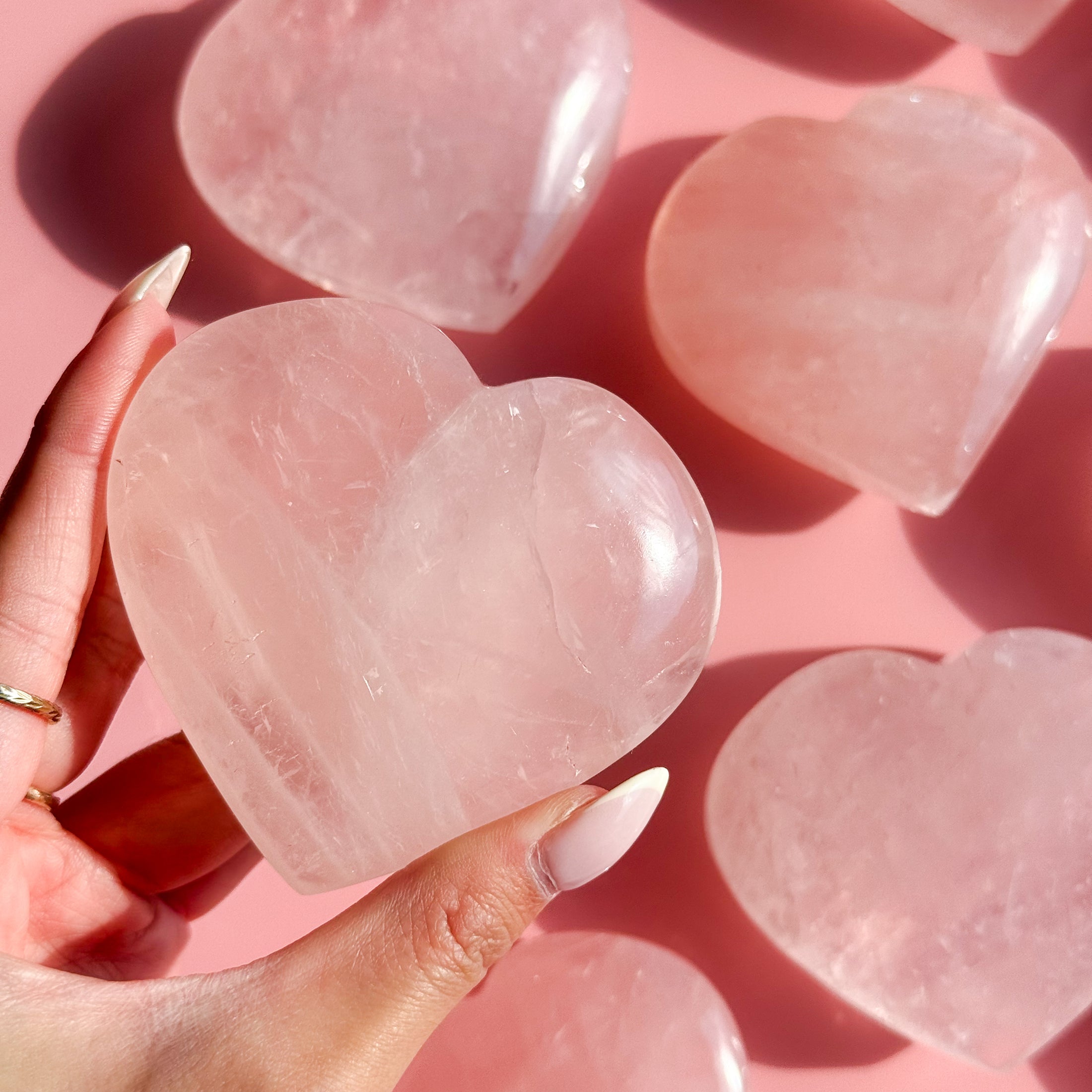 Rose Quartz Standing Heart