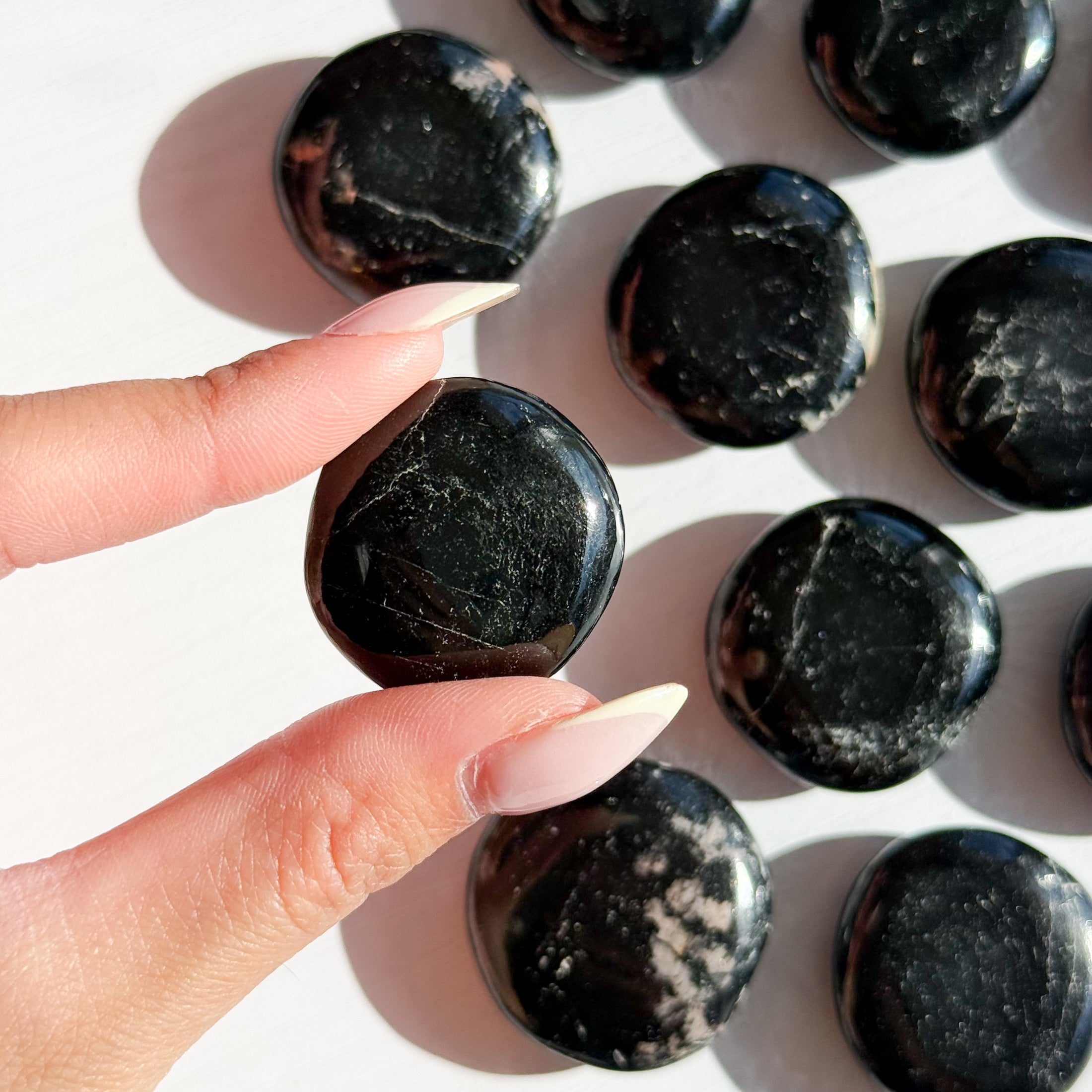 Black Tourmaline Flat Tumble