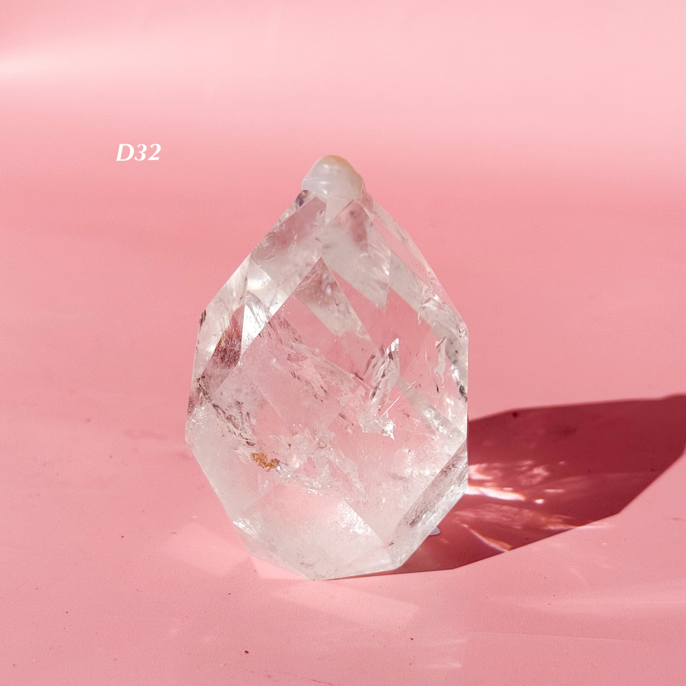 Clear Quartz Faceted Flame