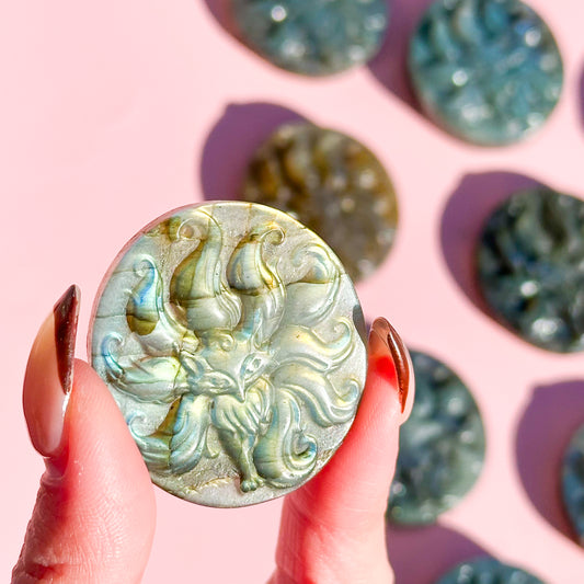 Labadorite Nine-Tailed Fox Disk