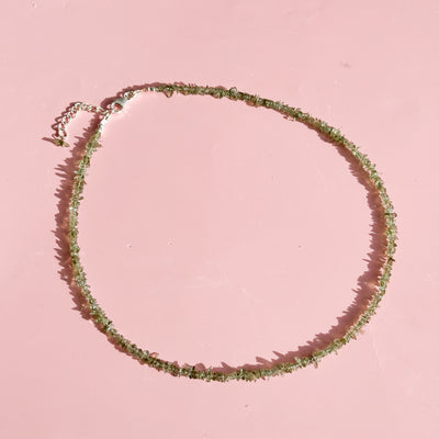 Moldivite Chip Beaded Necklace