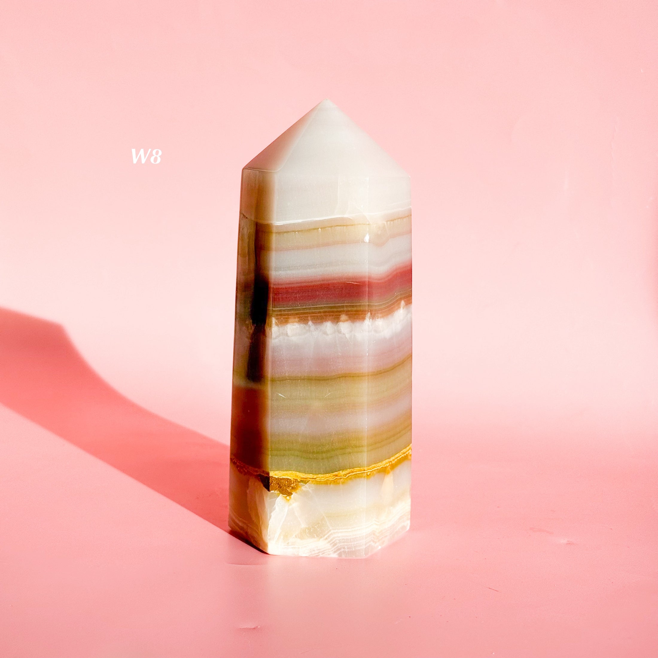 Watermelon Calcite Tower
