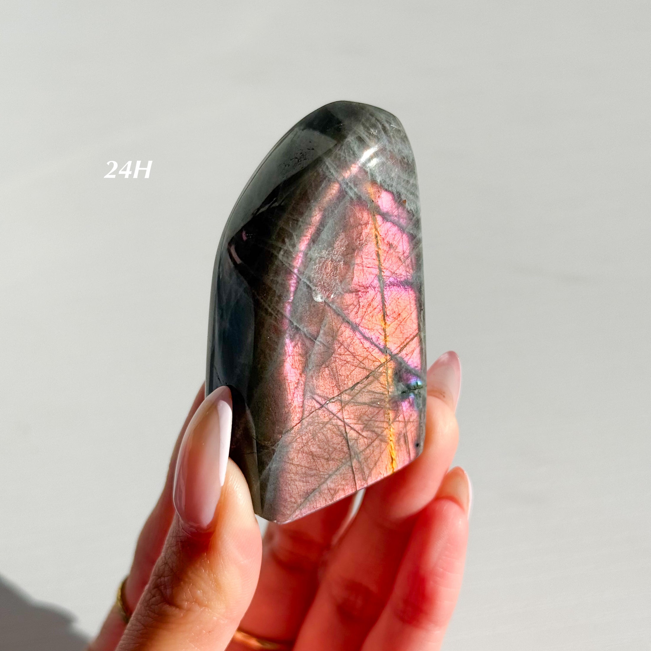 Labradorite Freeform - Orange / Pink Flash