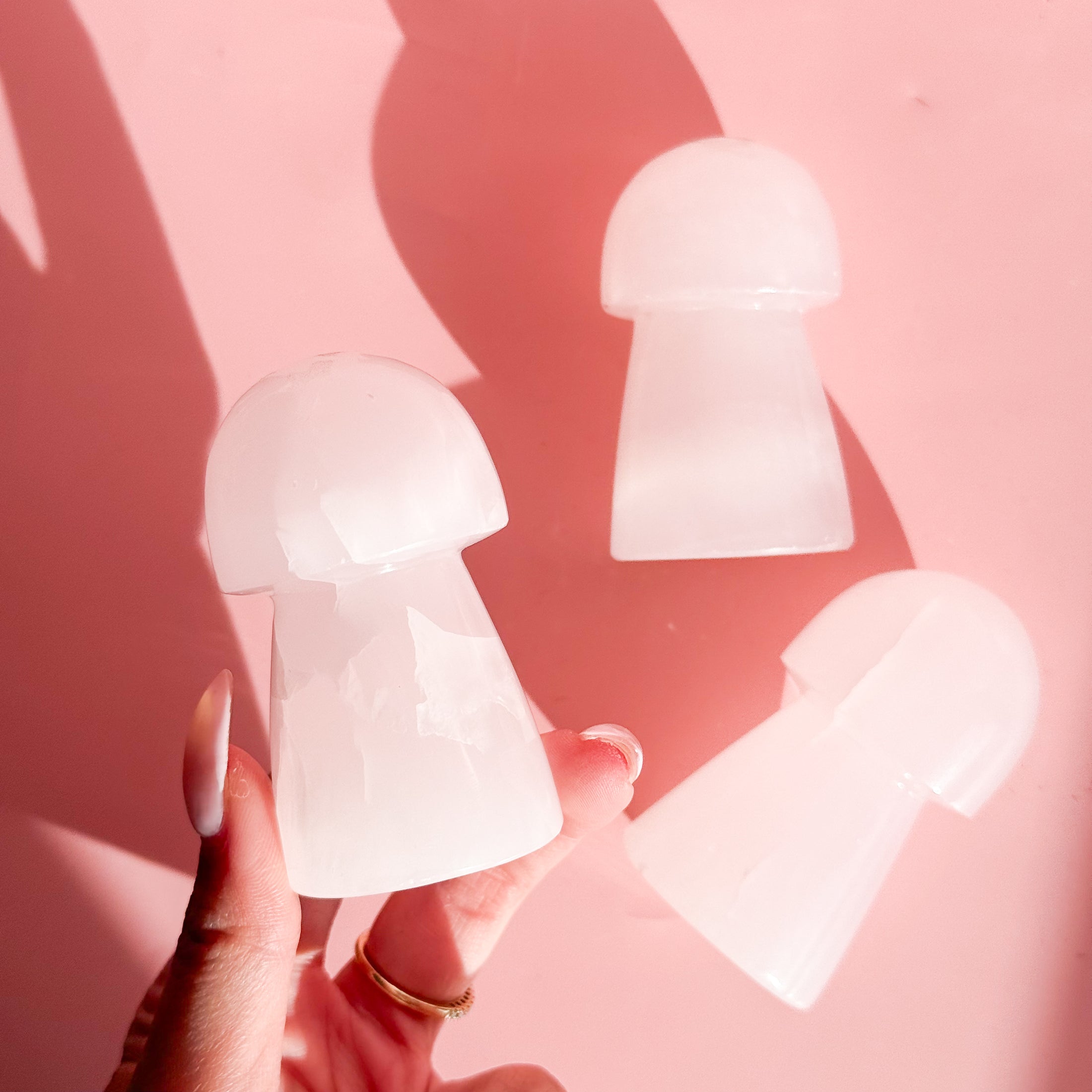 Pink Mangano Calcite Mushroom