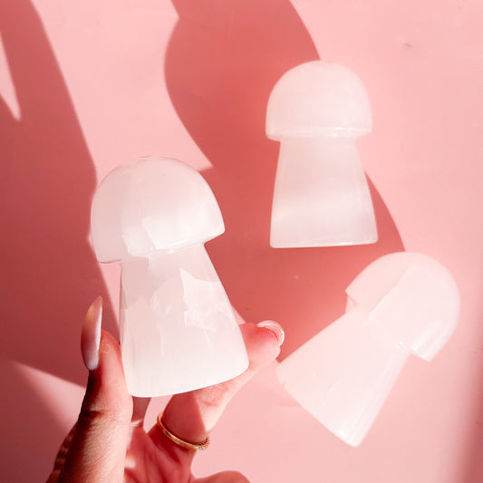 Pink Mangano Calcite Mushroom