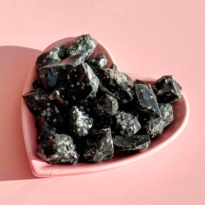 Five Raw Snowflake Obsidians