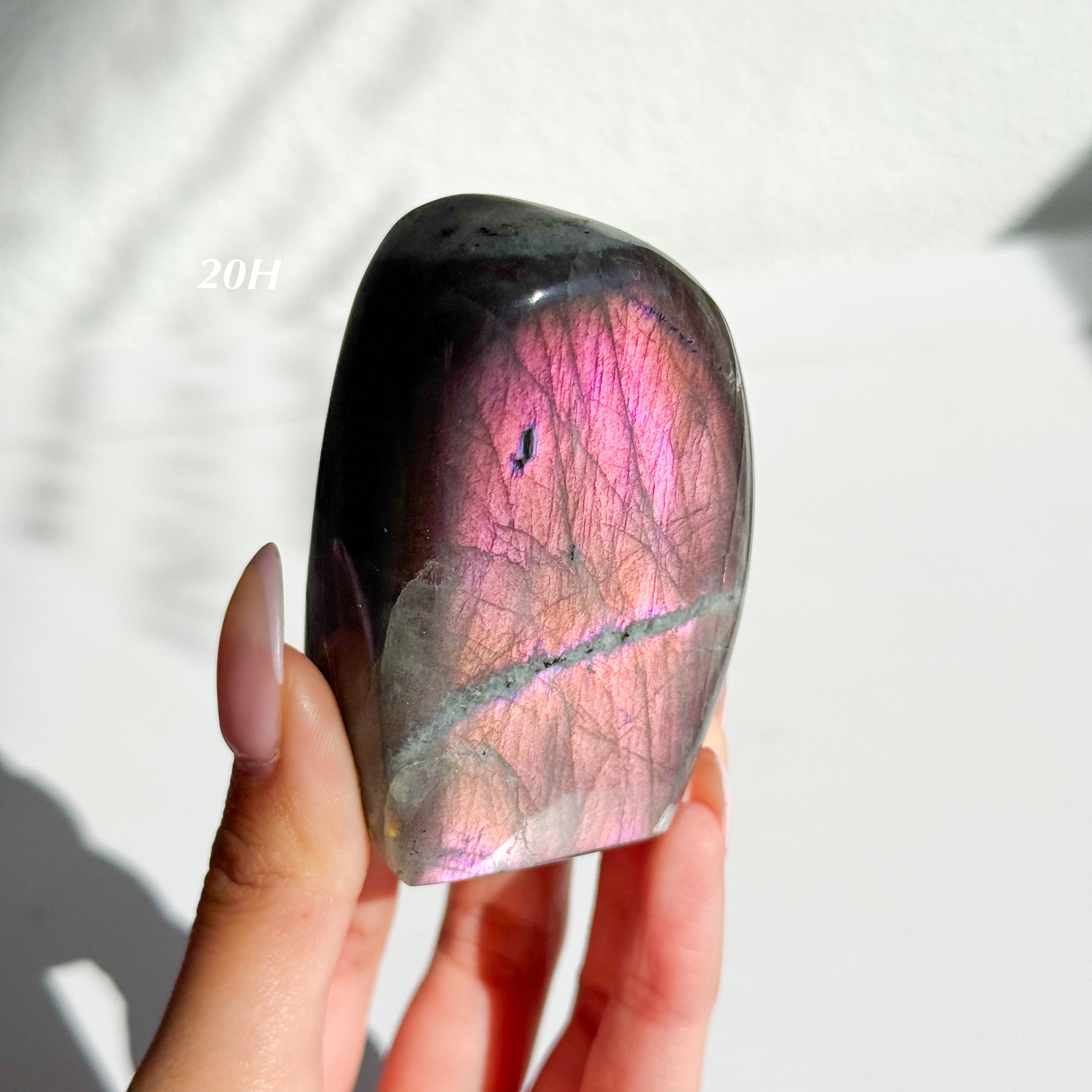 Labradorite Freeform - Orange / Pink Flash