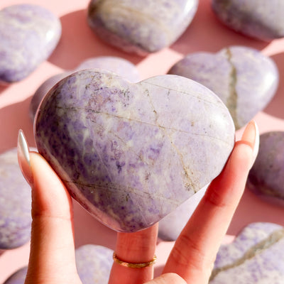 Purple Jade Standing Heart