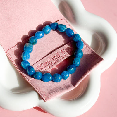 Blue Apatite Beaded Bracelet