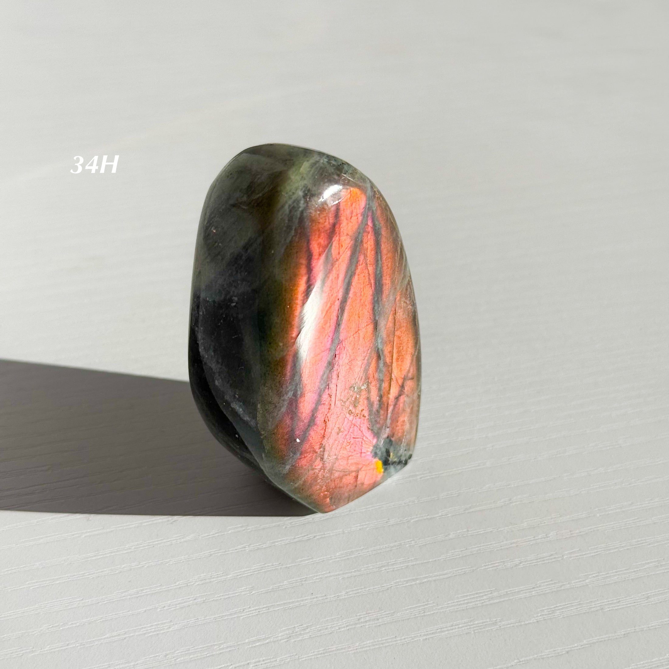 Labradorite Freeform - Orange / Pink Flash