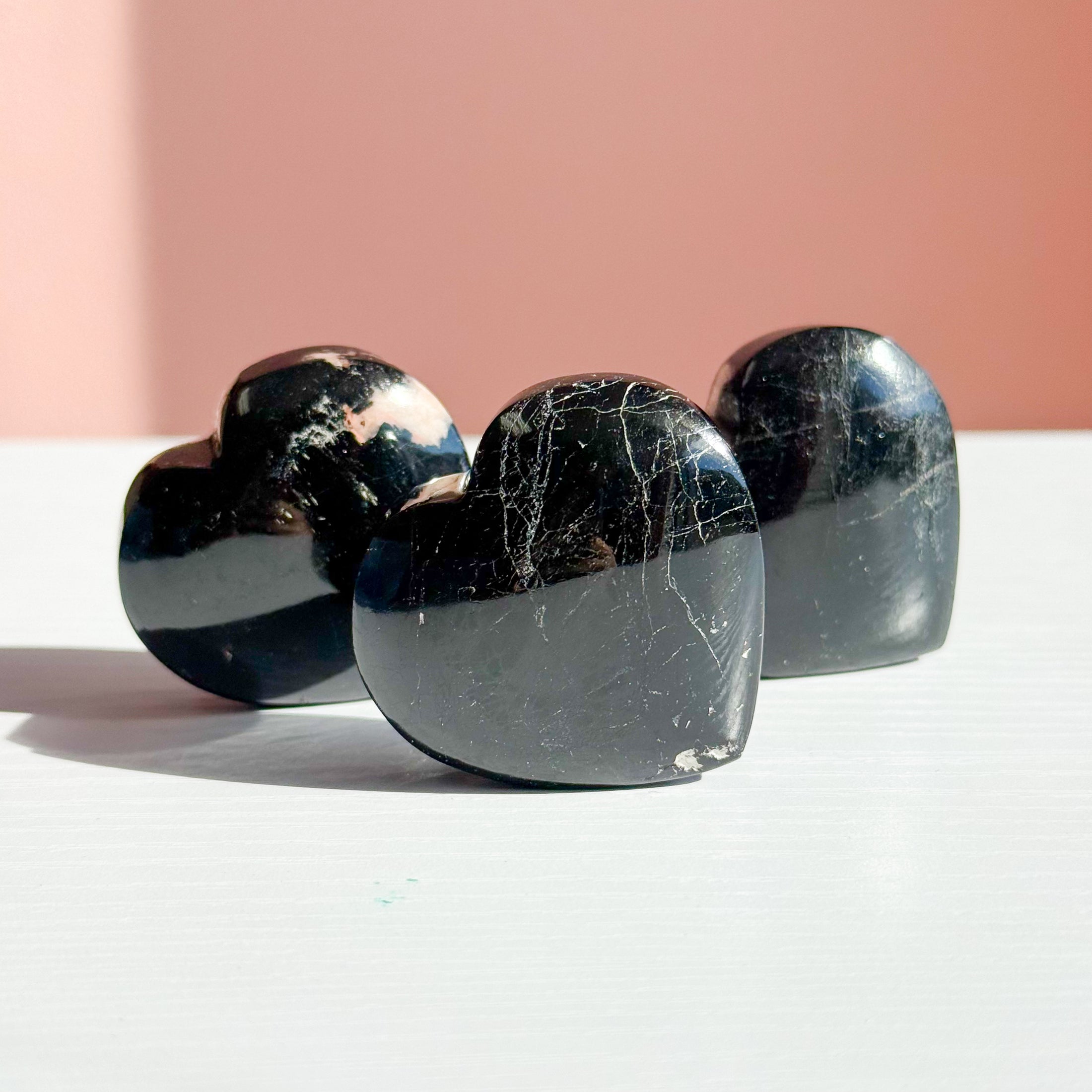Black Tourmaline Standing Heart