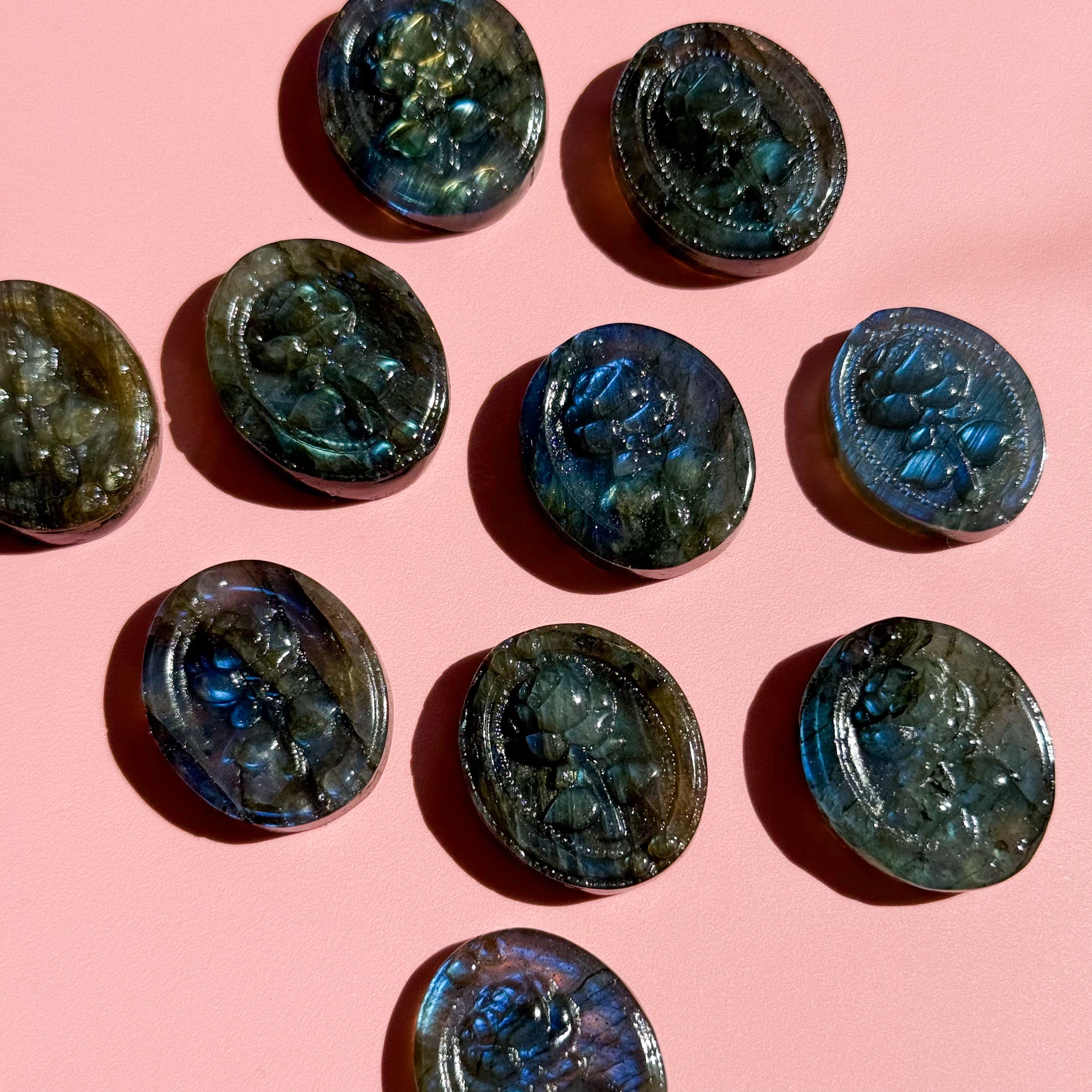 Labradorite Rose Silhoutte