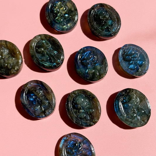 Labradorite Rose Silhoutte