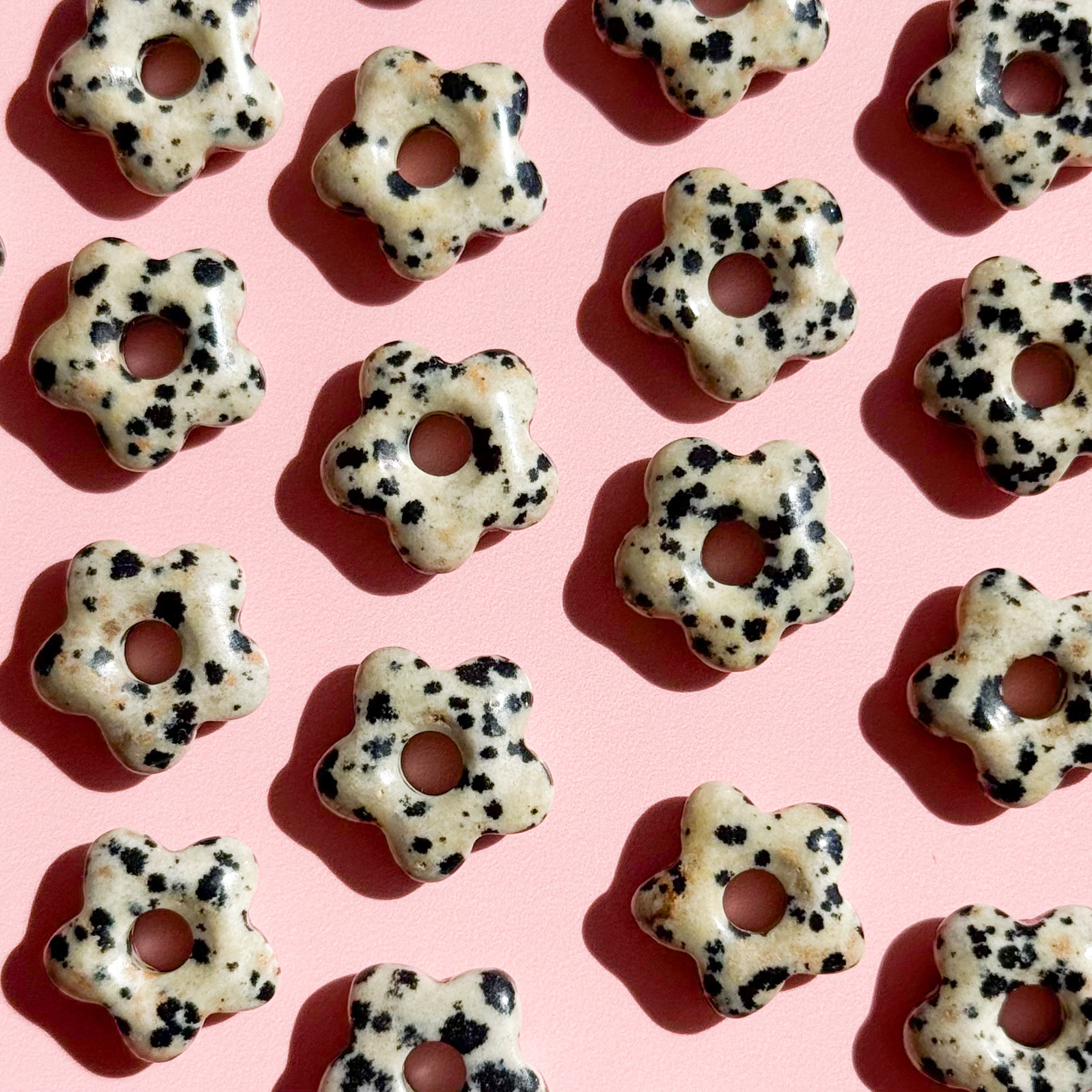 Dalmatian Jasper Flower Donut