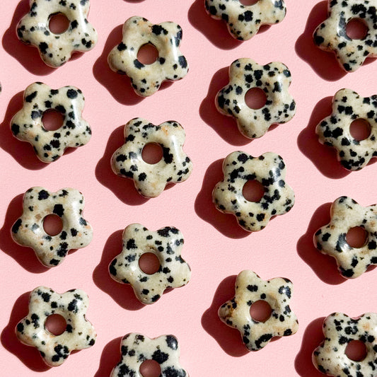 Dalmatian Jasper Flower Donut
