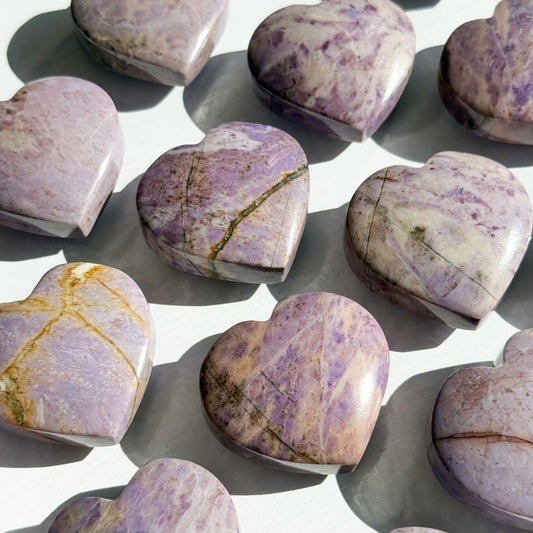 Purple Jade Standing Heart