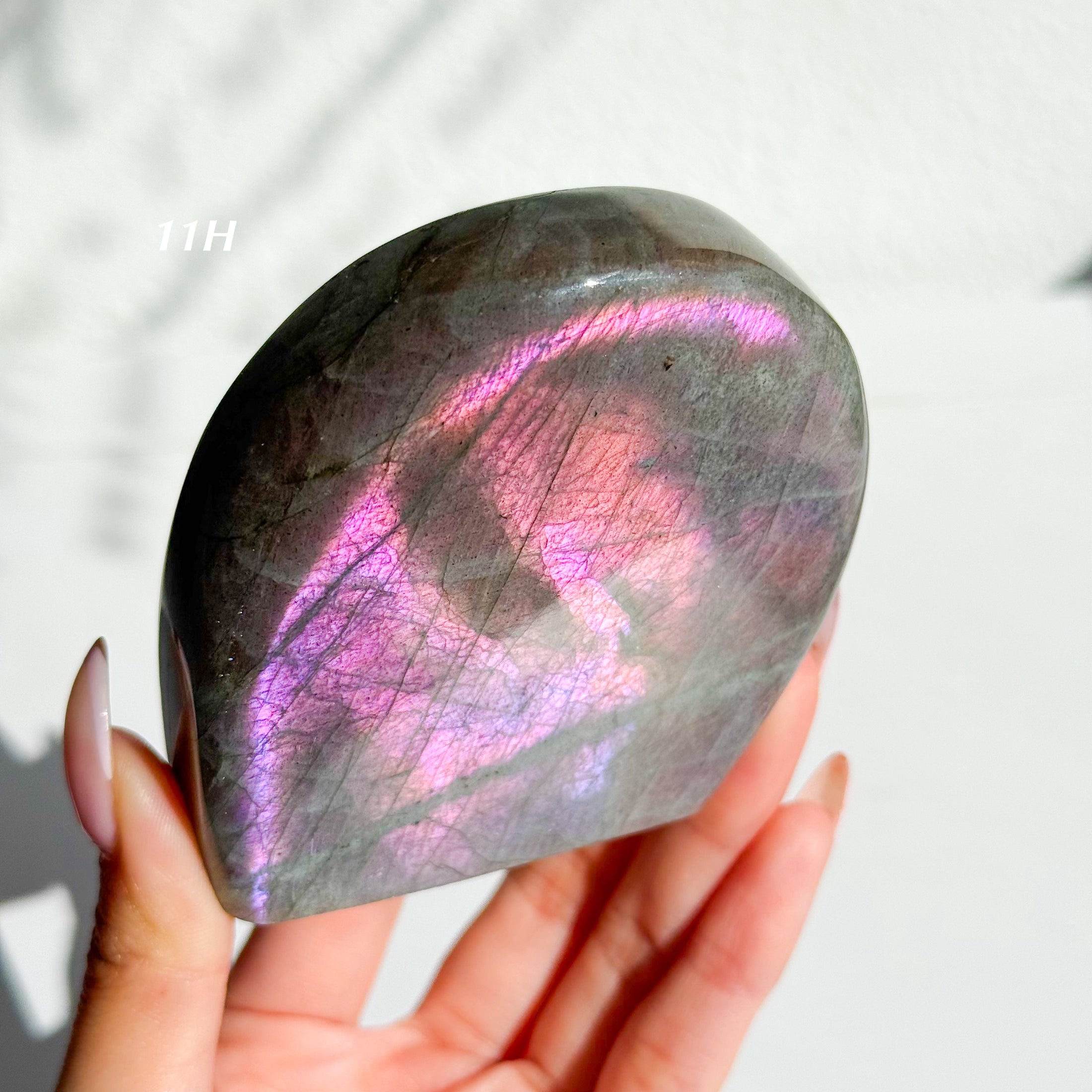 Labradorite Freeform - Orange / Pink Flash