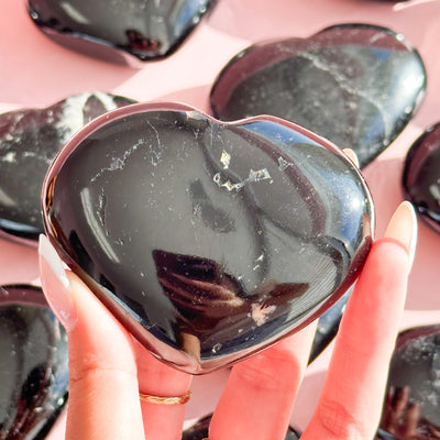 Black Tourmaline Standing Heart