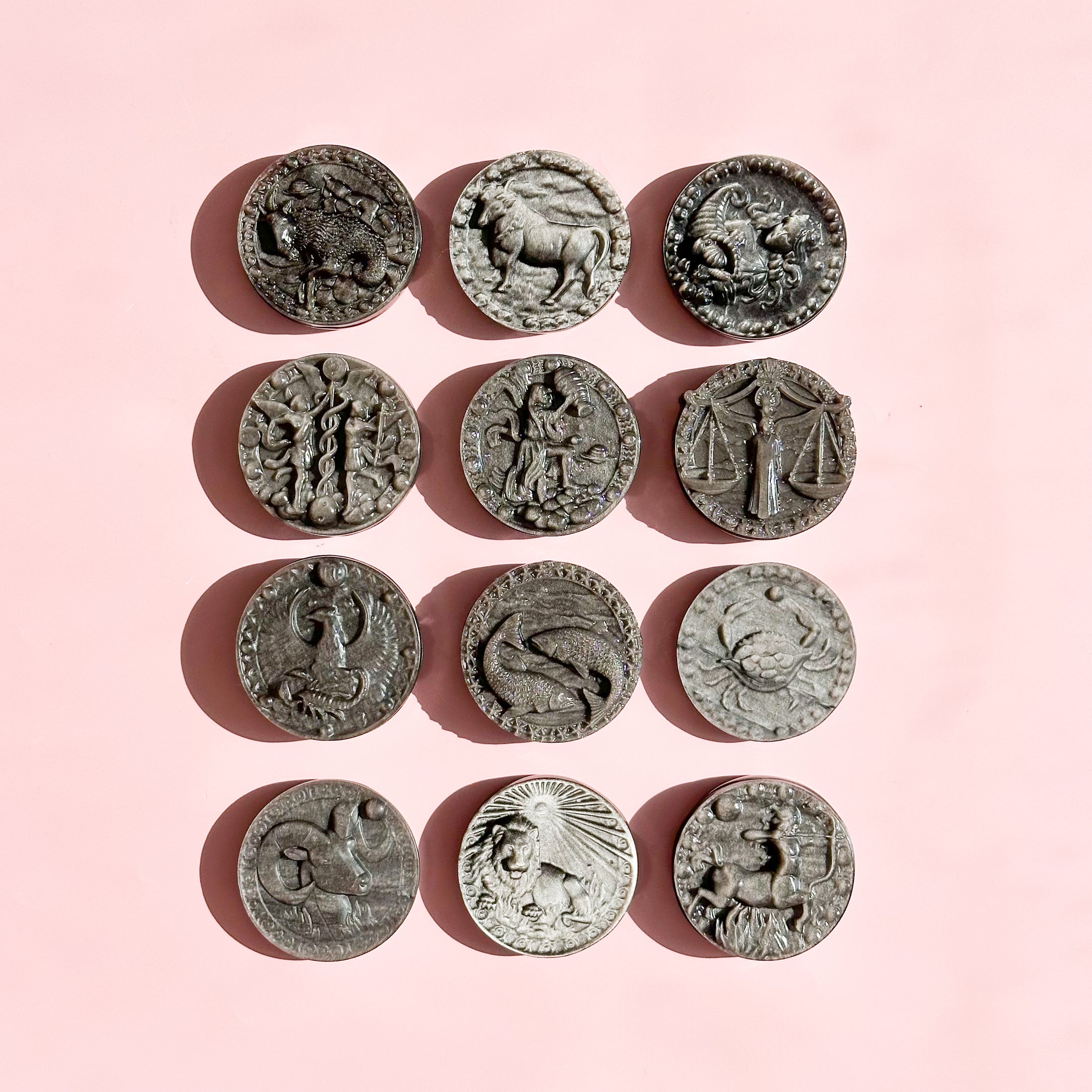 Silver Sheen Obsidian Zodiac Symbol
