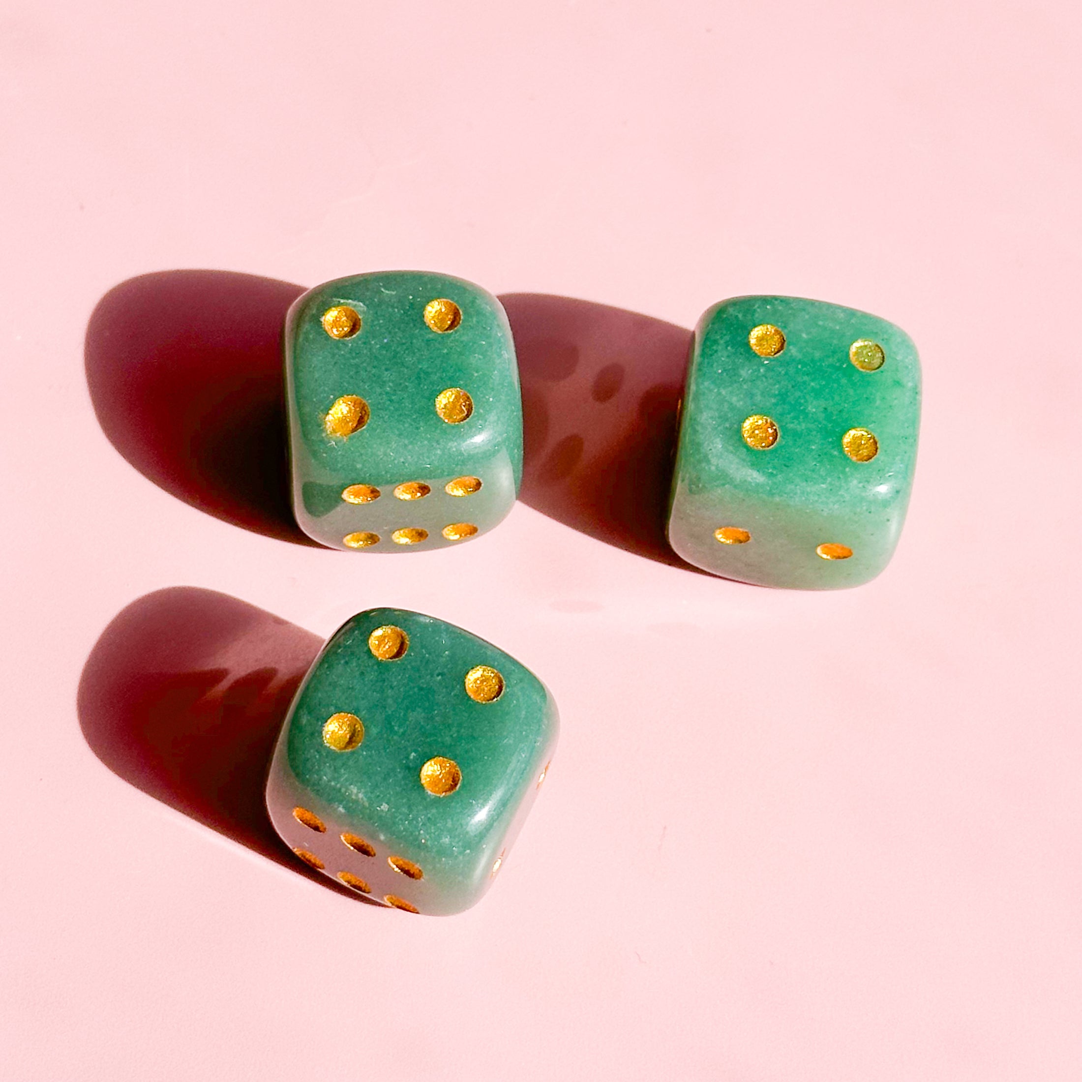 Green Aventurine Dice Pair