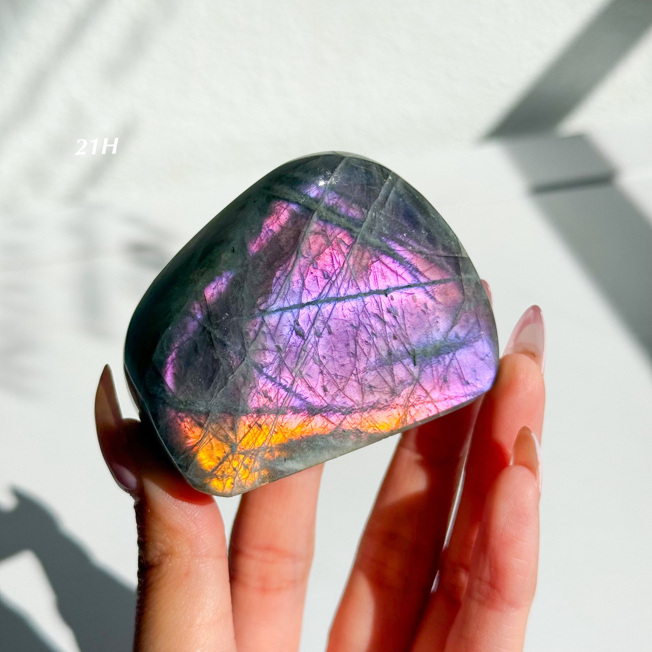Labradorite Freeform - Orange / Pink Flash