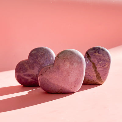 Purple Jade Standing Heart