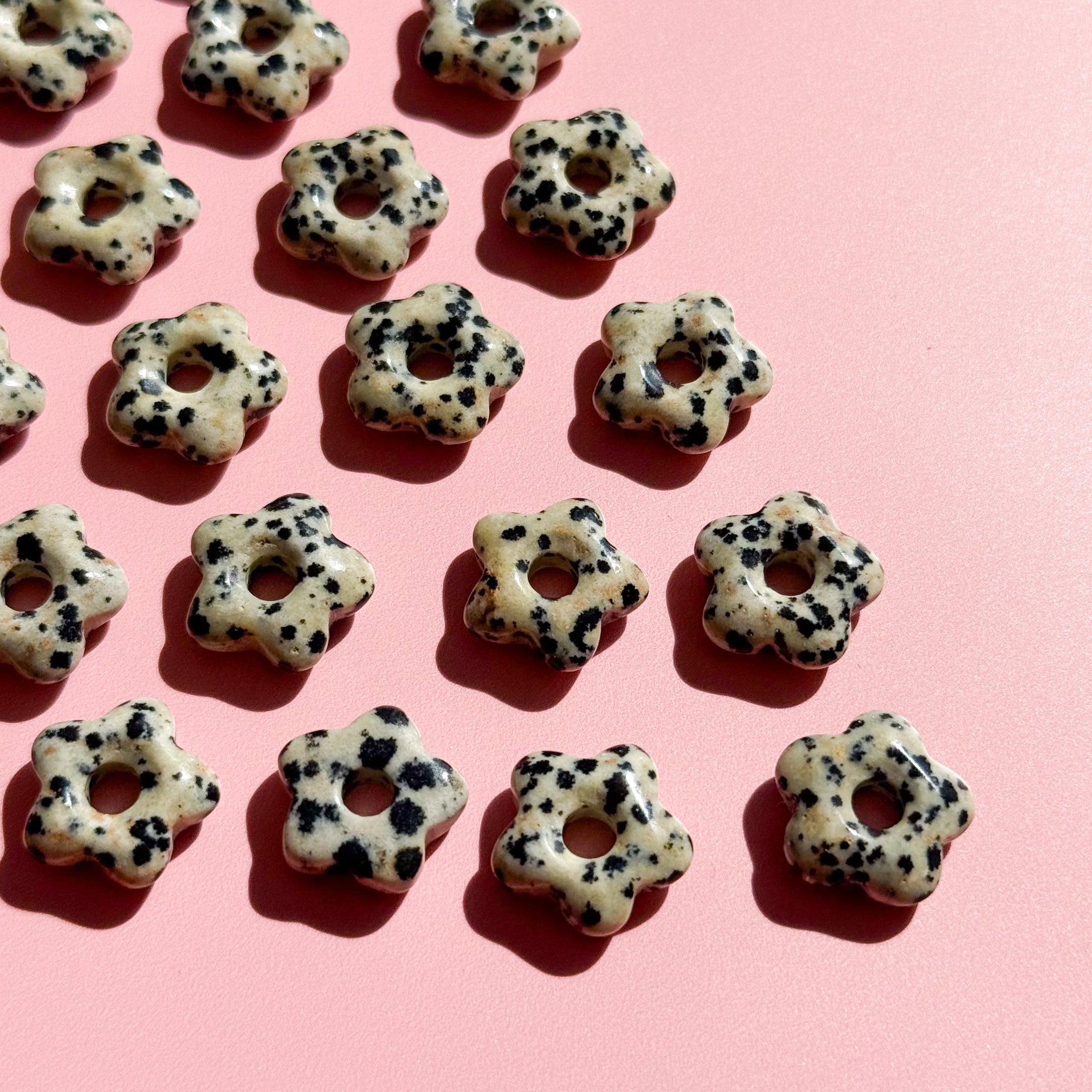 Dalmatian Jasper Flower Donut