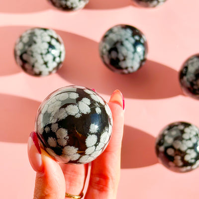 Snowflake Obsidian Sphere