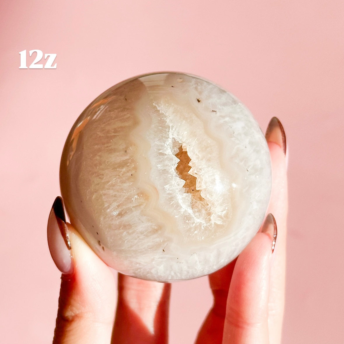 Druzy Agate with Quartz Sphere