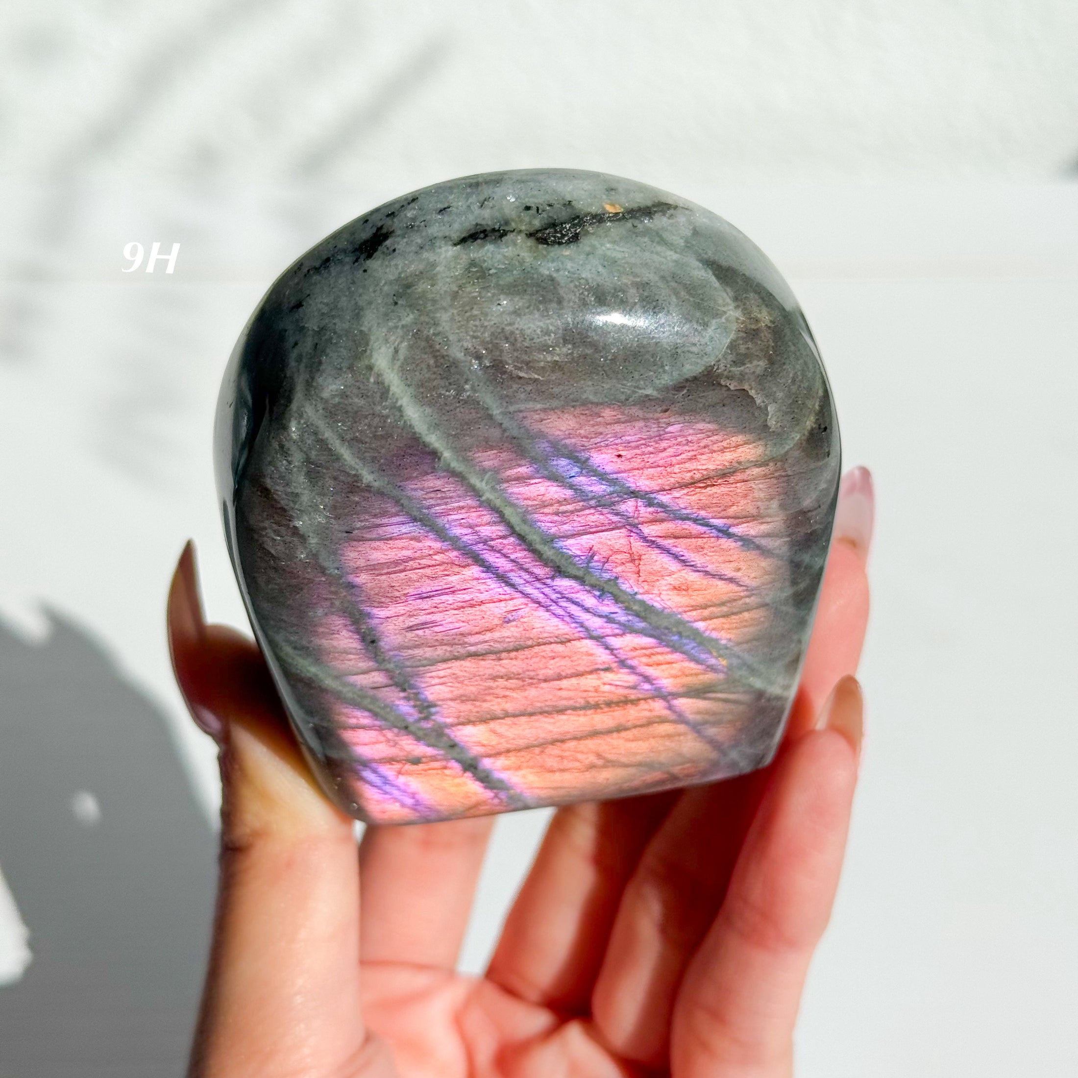 Labradorite Freeform - Orange / Pink Flash