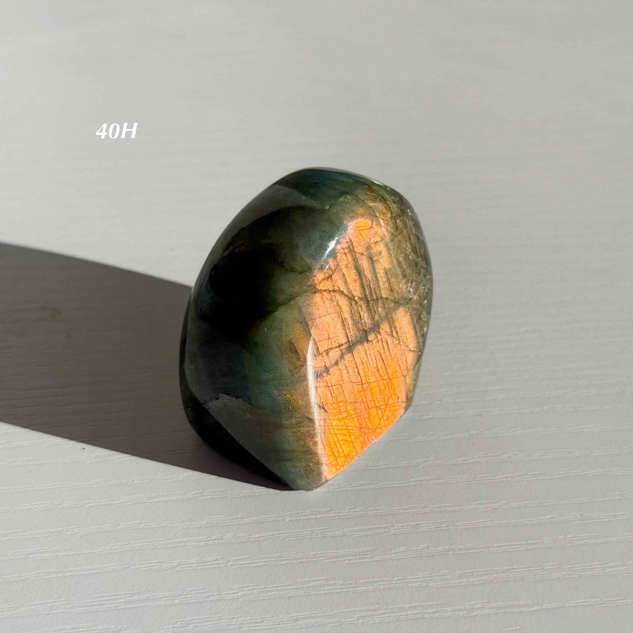 Labradorite Freeform - Orange / Pink Flash