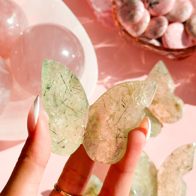 Prehnite With Epidote Butterfly