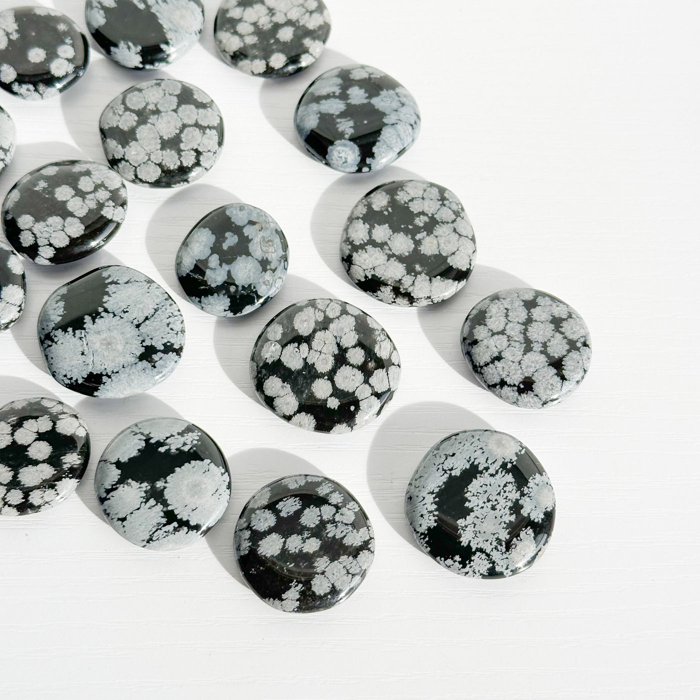 Snowflake Obsidian Mini Flat Stone