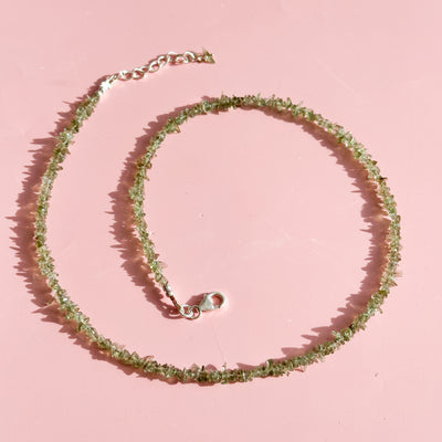 Moldivite Chip Beaded Necklace