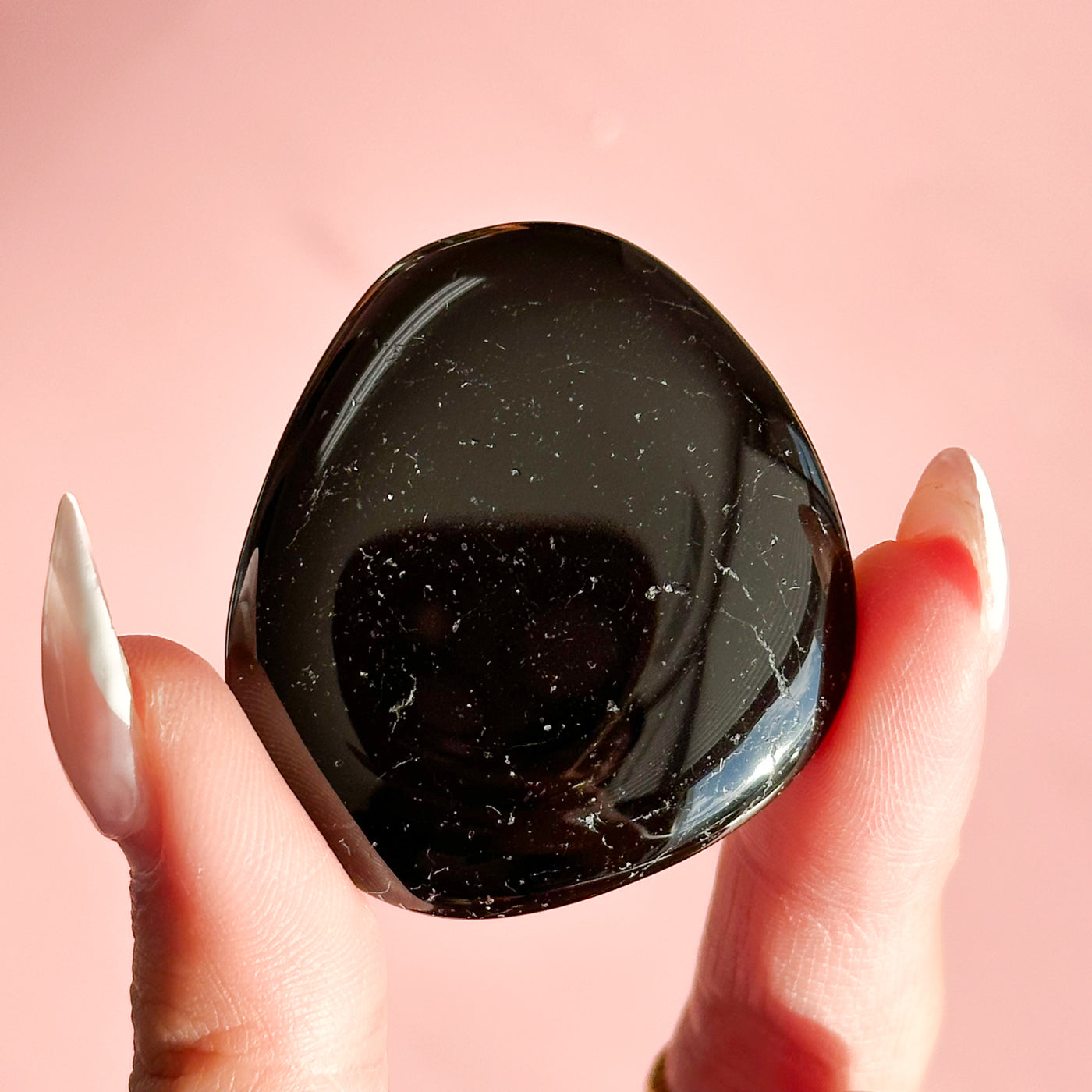 Black Tourmaline Flat Stone