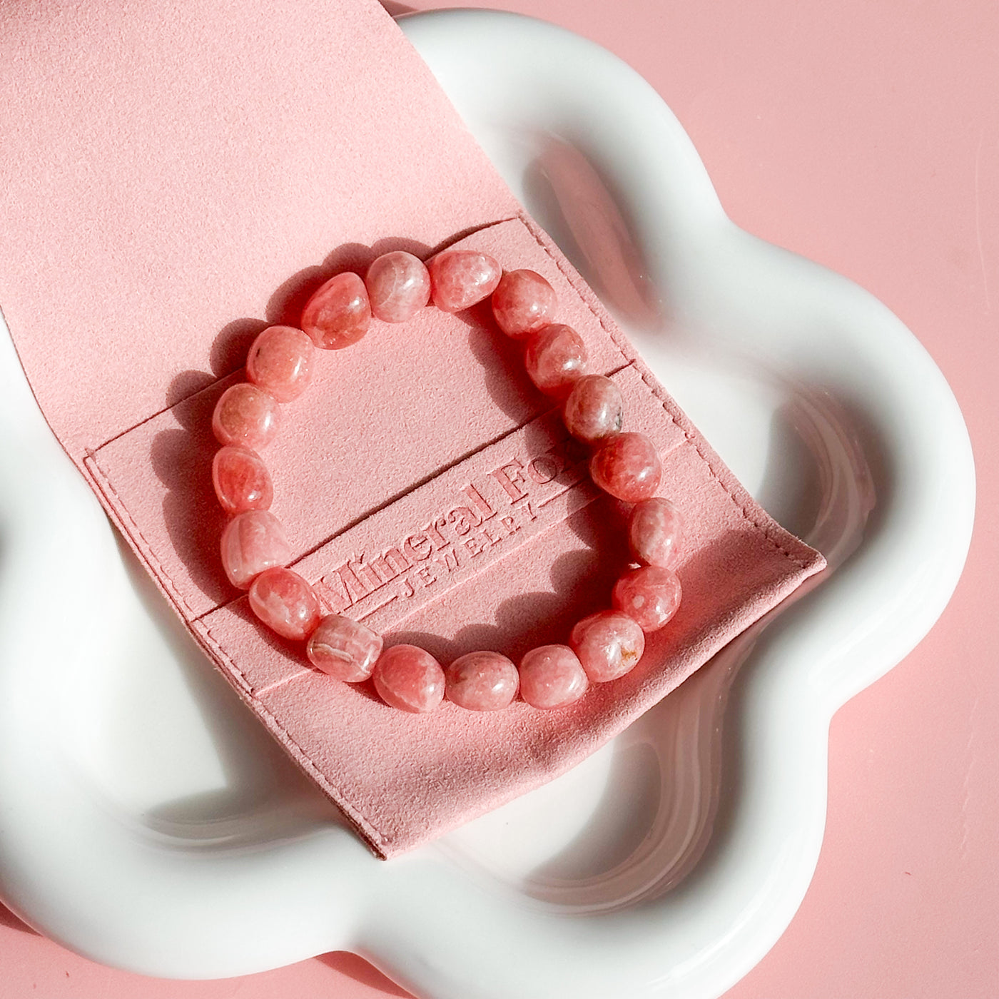 Rhodochrosite Tumbled Bead Bracelet