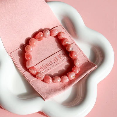 Rhodochrosite Tumbled Bead Bracelet