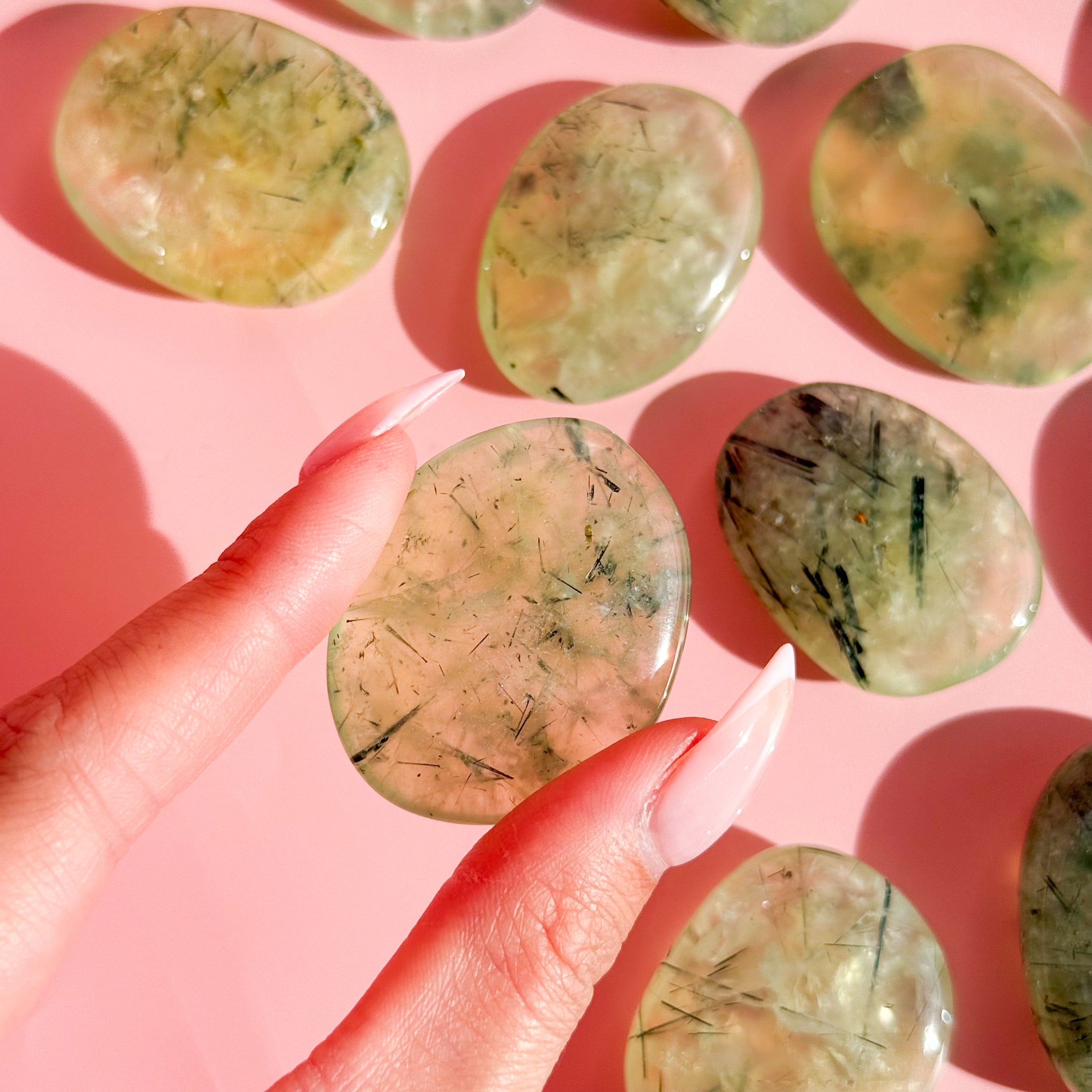 Prehnite with Epidote Flat Stone