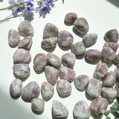 Pink Tourmaline in Quartz Tumble