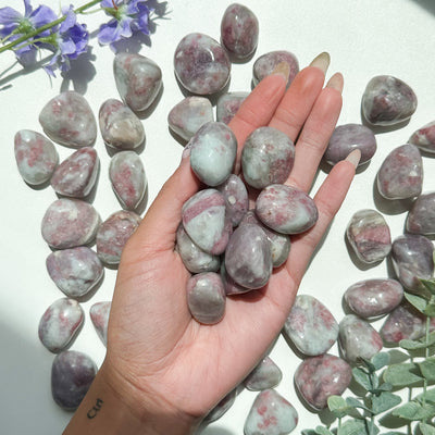 Pink Tourmaline in Quartz Tumble