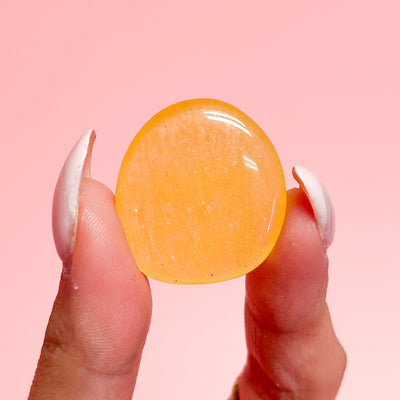 Orange Calcite Flat Stone