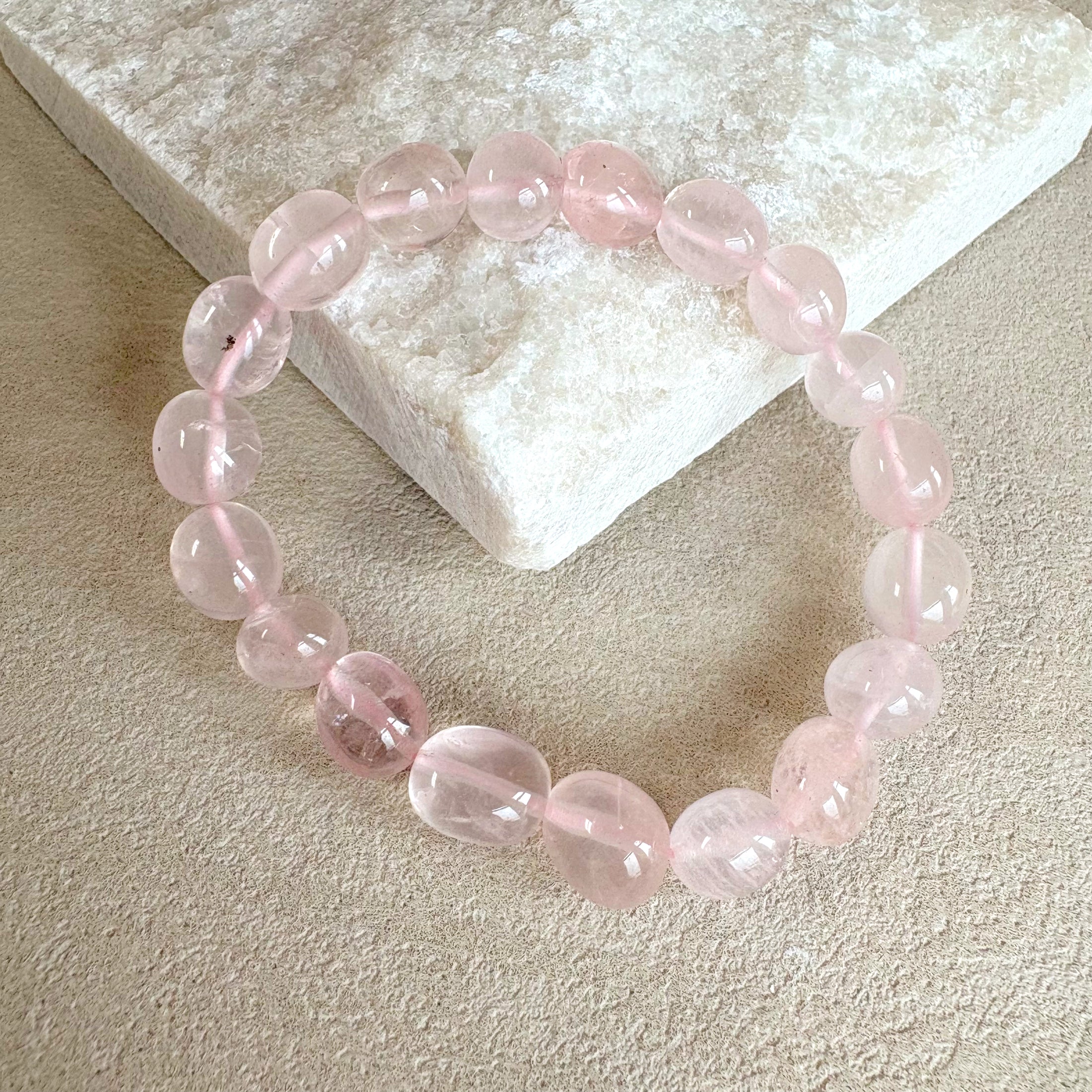 Rose Quartz Tumbled Bracelet