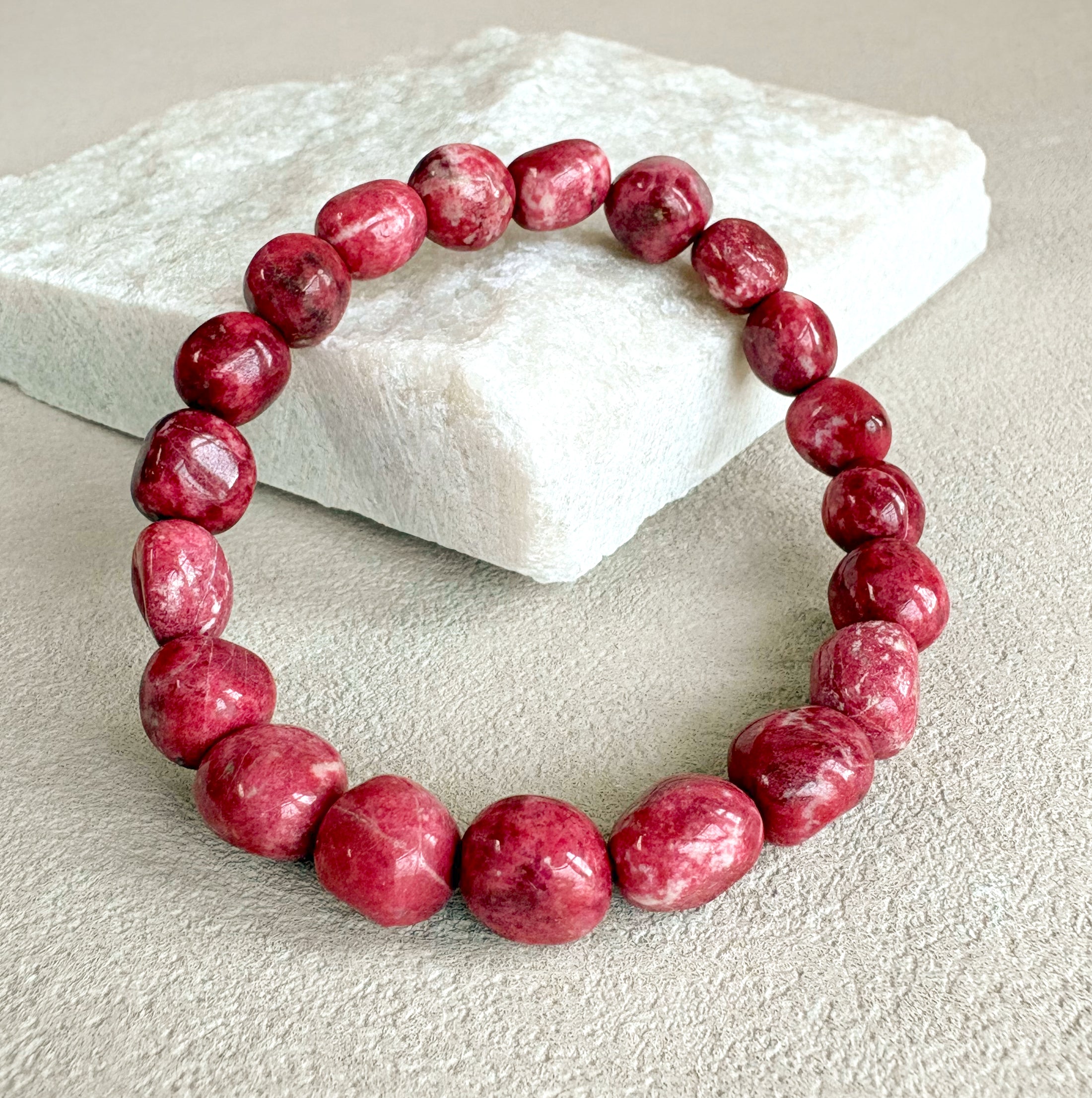 Thulite Beaded Bracelet