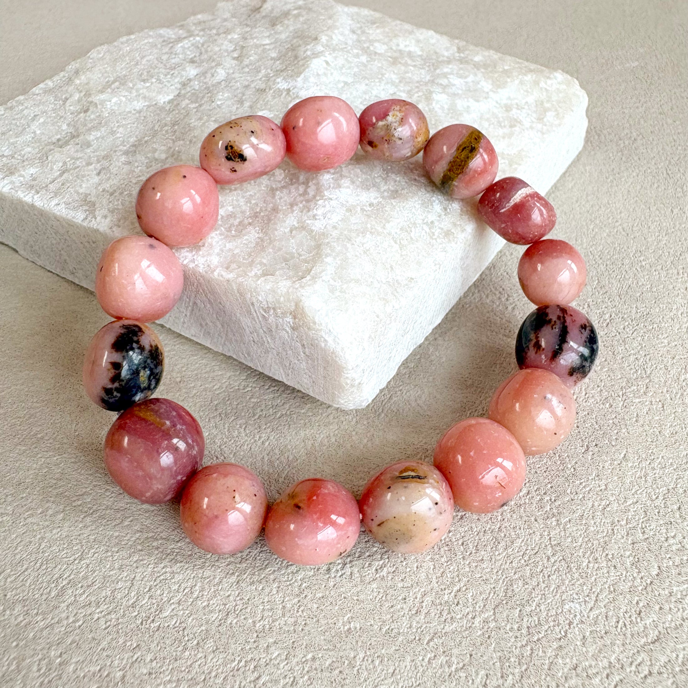 Pink Opal Tumbled Bracelet