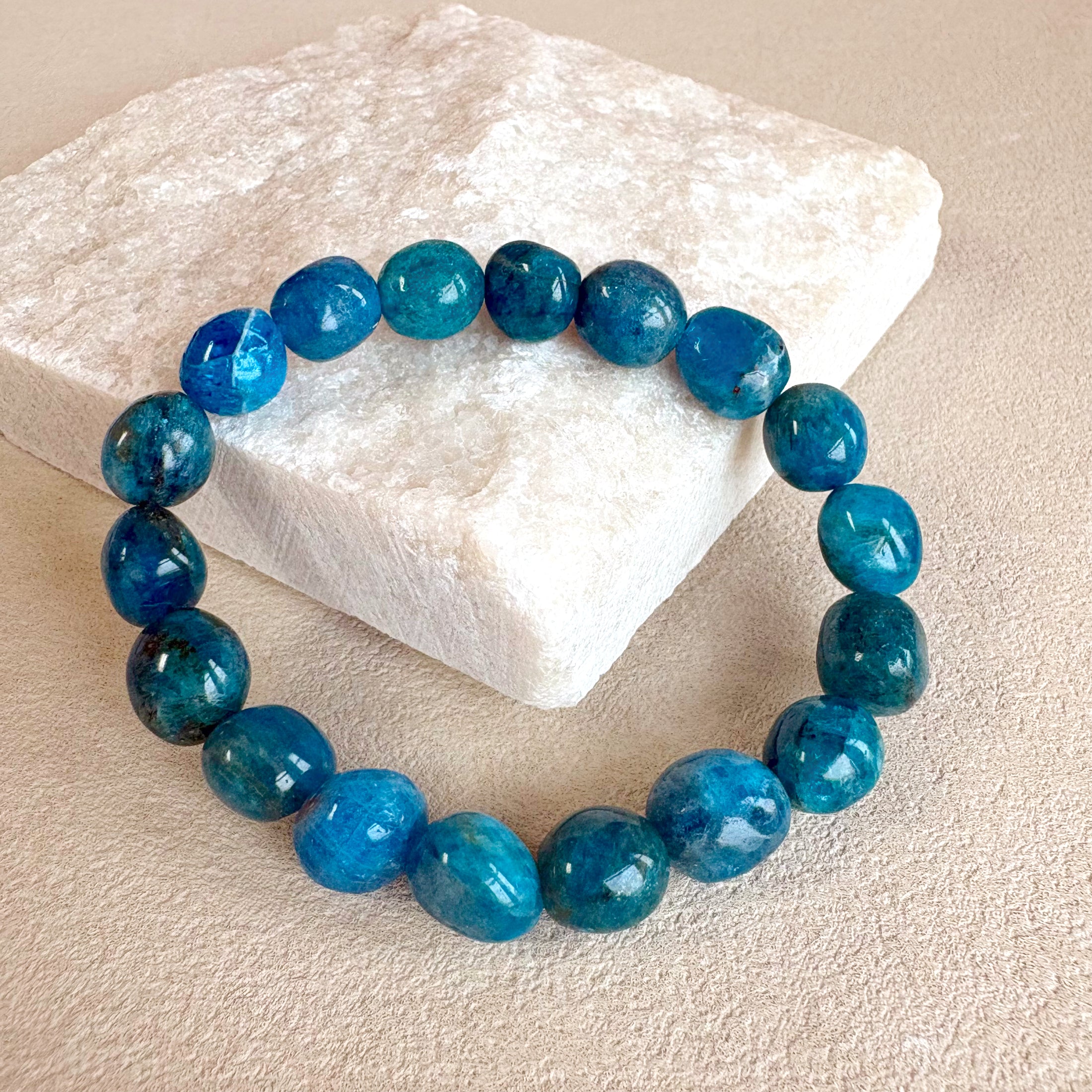 Blue Apatite Tumbled Bracelet